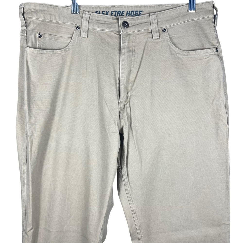 Duluth Trading Co Flex Fire Hose Pants Mens 38 Tan Relaxed Fit Workwear Outdoors